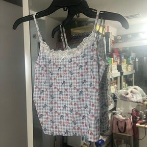 Charlotte Russe Checkered Floral Cami Top